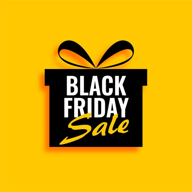 black friday sale gift on yellow background 1017 28718